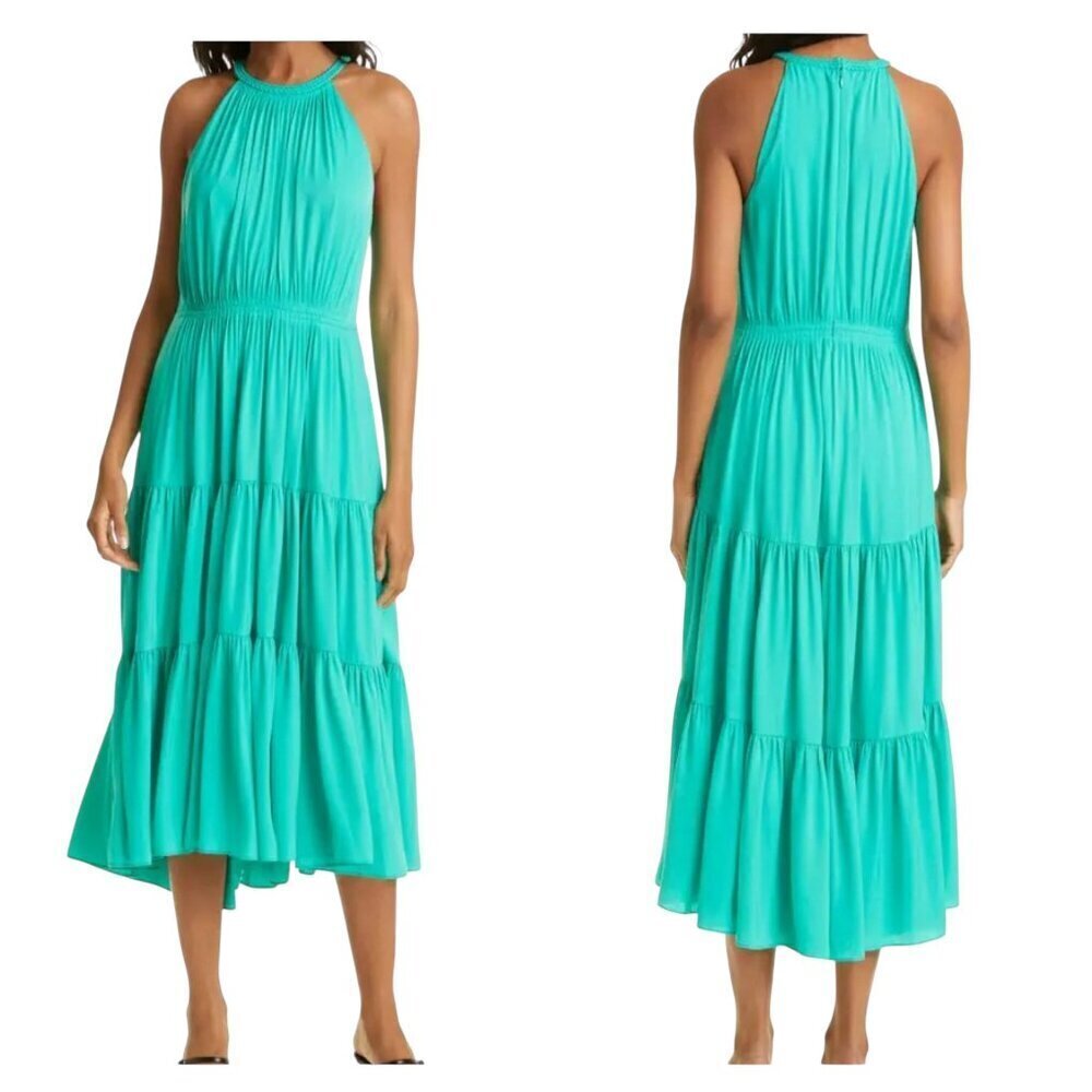 Kobi Halperin Robin Shirred Halter Midi Dress